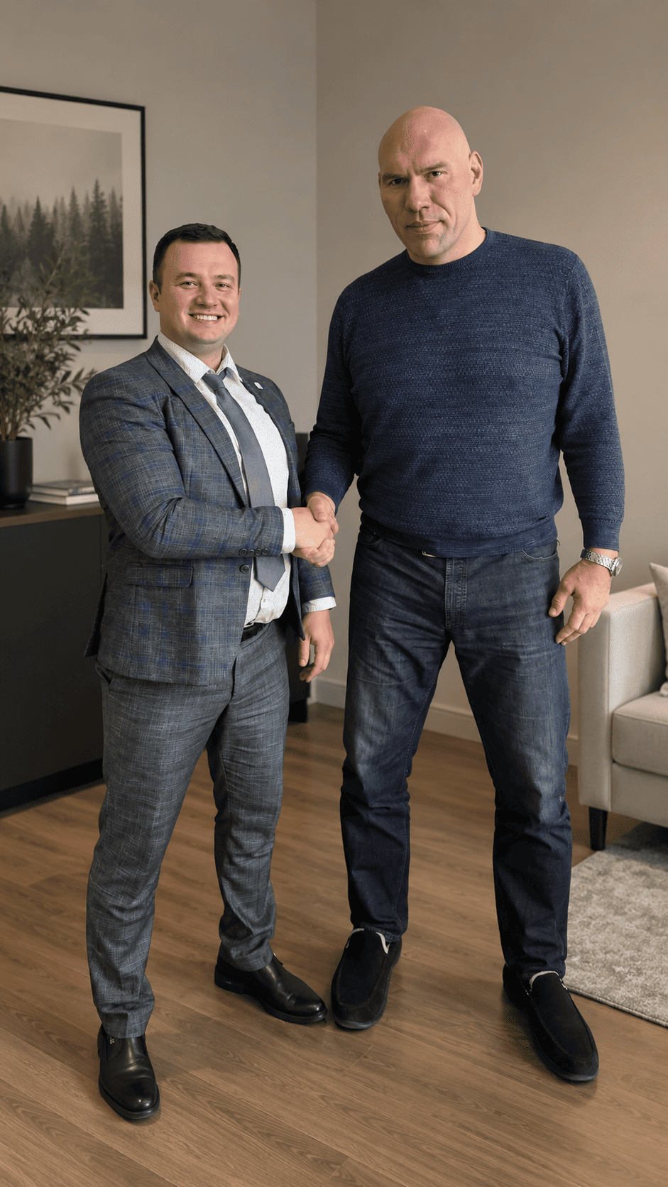 Николай Валуев с представителем TopDom